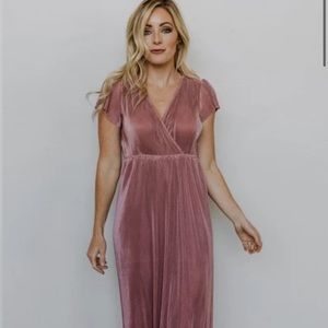 Baltic born pleaded maxi dress in rose